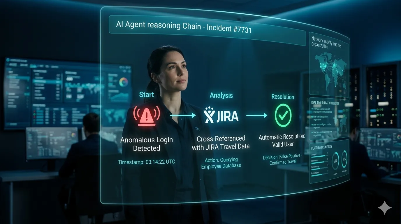 Visualizing an AI Agent Reasoning Chain for an anomalous login